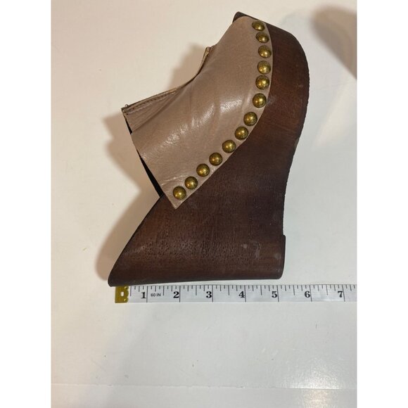 New Charles David Made in Italy Recchia Leather Platform Wedge Mules Women's 7 - Picture 6 of 7